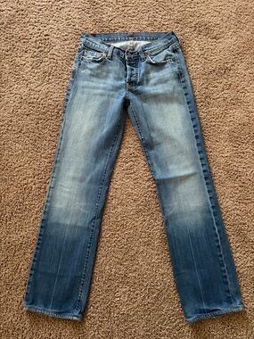 7 For All Mankind “Boycut” Jeans Light Wash Blue Button Fly Size 26